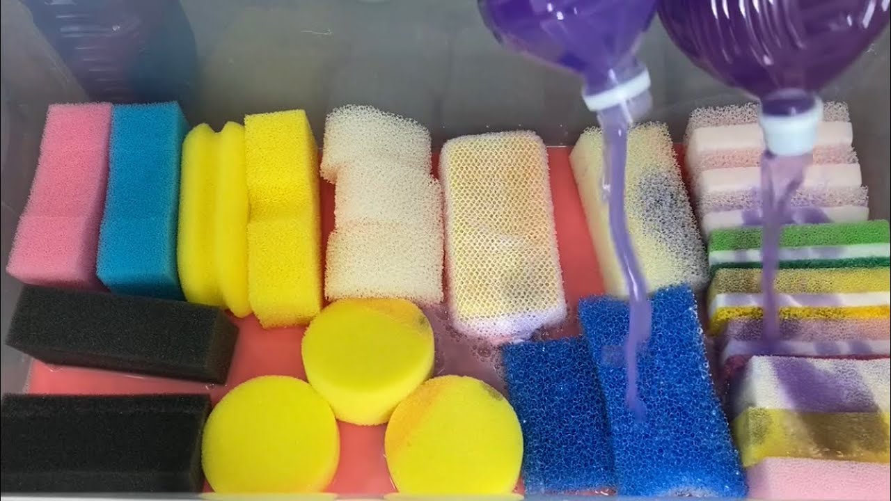 【ASMR】All my plastic sponges × recycled detergent❤️持ってるシャカシャカスポンジ全てとリサイクル洗剤でもこもこしてみた❤️リクエスト❤️