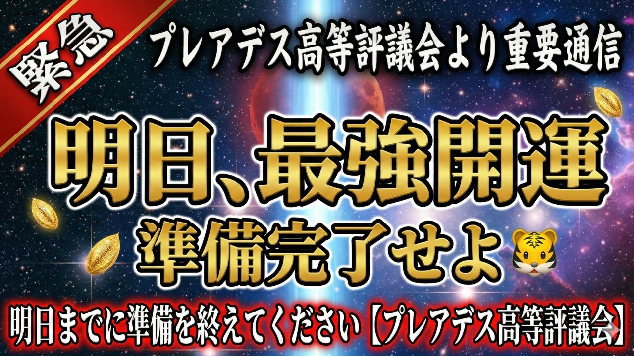 ついにこの日が。明日までに準備を終えてください