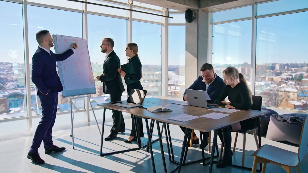 Corporate meeting in office stock video #stockfootage #royaltyfreevideo