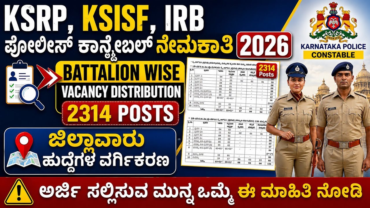 Karnataka KSRP PC Recruitment 2026 || Category Wise Vacancy Distribution || KSRP, KSISF, IRB Vacancy