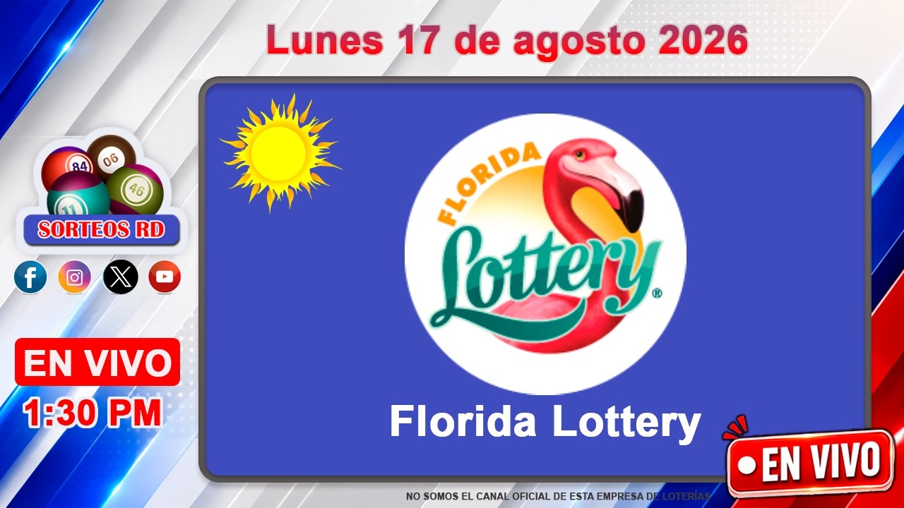 Florida Lottery EN VIVO |  Lunes 17 de agosto 2026/ 1:30 P.M #floridalottery ​