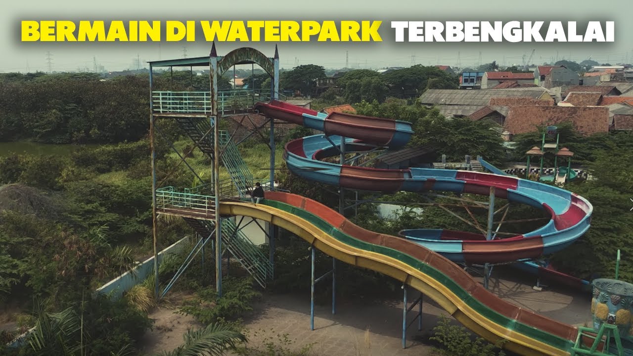 SUASANA WAHANA MATI DI WATERPARK TERBENGKALAI CILEGON !!