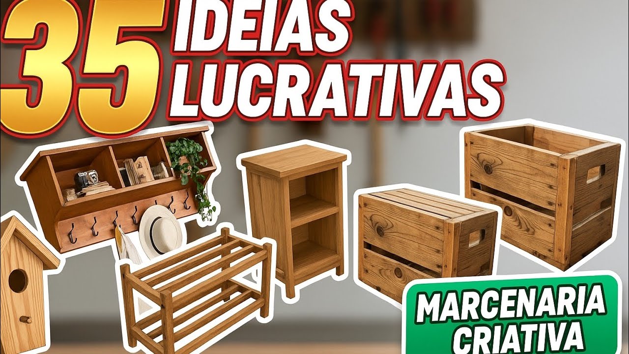 Marcenaria Criativa ! 35 ideias lucrativas para fazer artesanato em madeira !