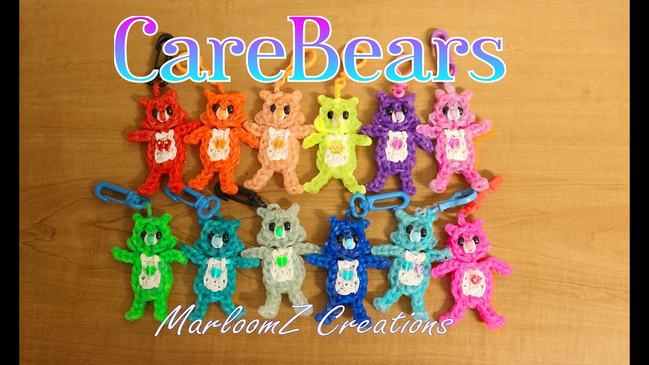 Rainbow Loom Care Bears Tutorial / How To using loom bands