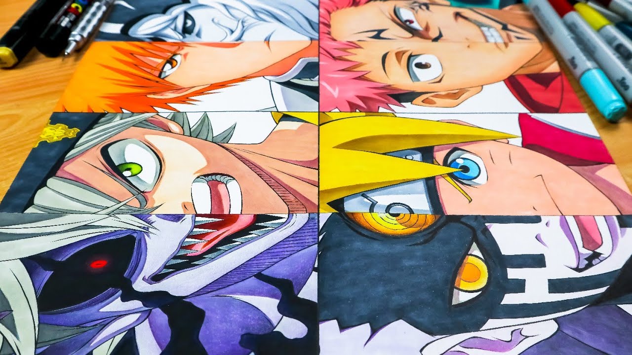 Drawing ASTA, ICHIGO, BORUTO and YUJI ITADORI with their MONSTER/DEMON