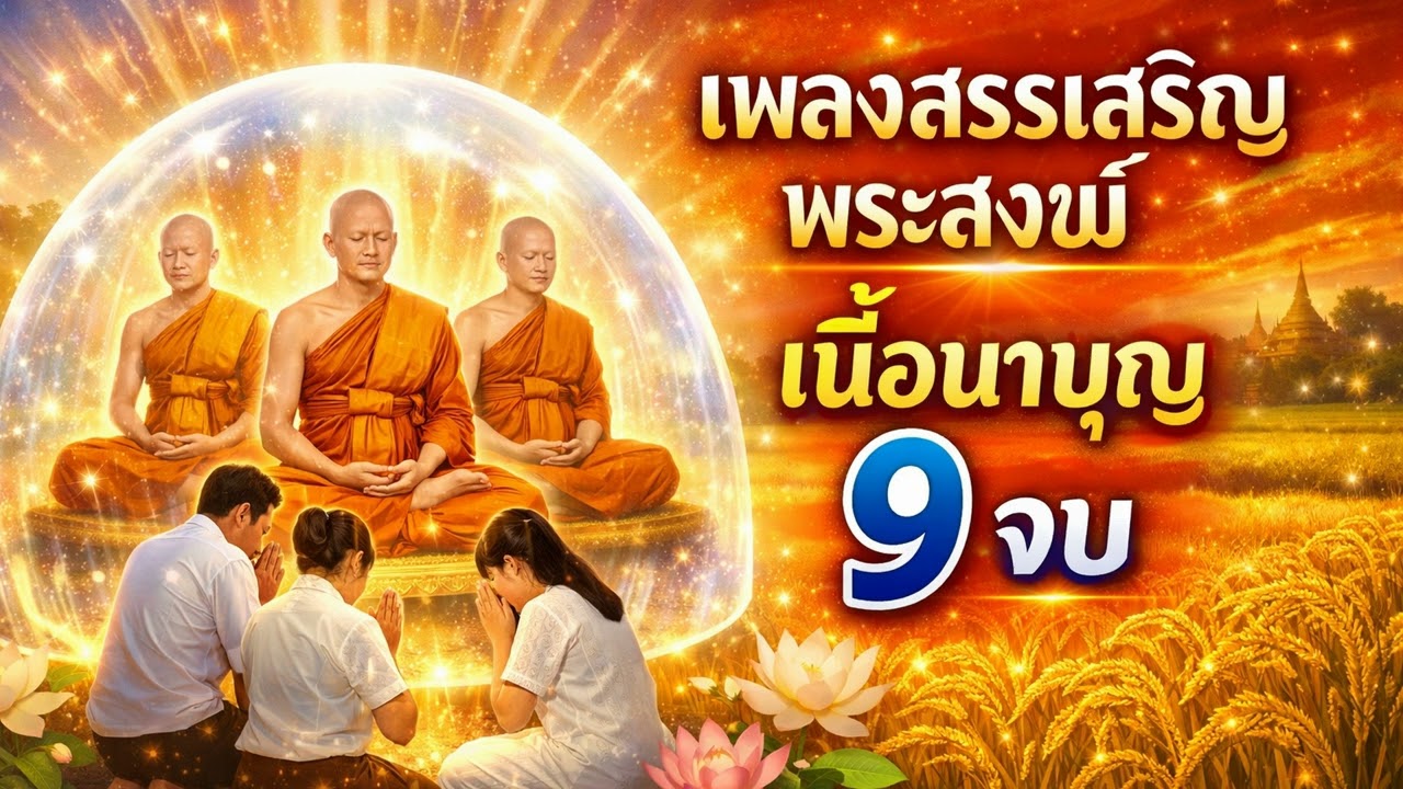 บทสวดสรภัญญะ สังฆคุณ (สงฆ์ใดสาวกศาสดา) 9 จบ เนื้อนาบุญใหญ่ ขจัดภัยอันตราย #9จบ