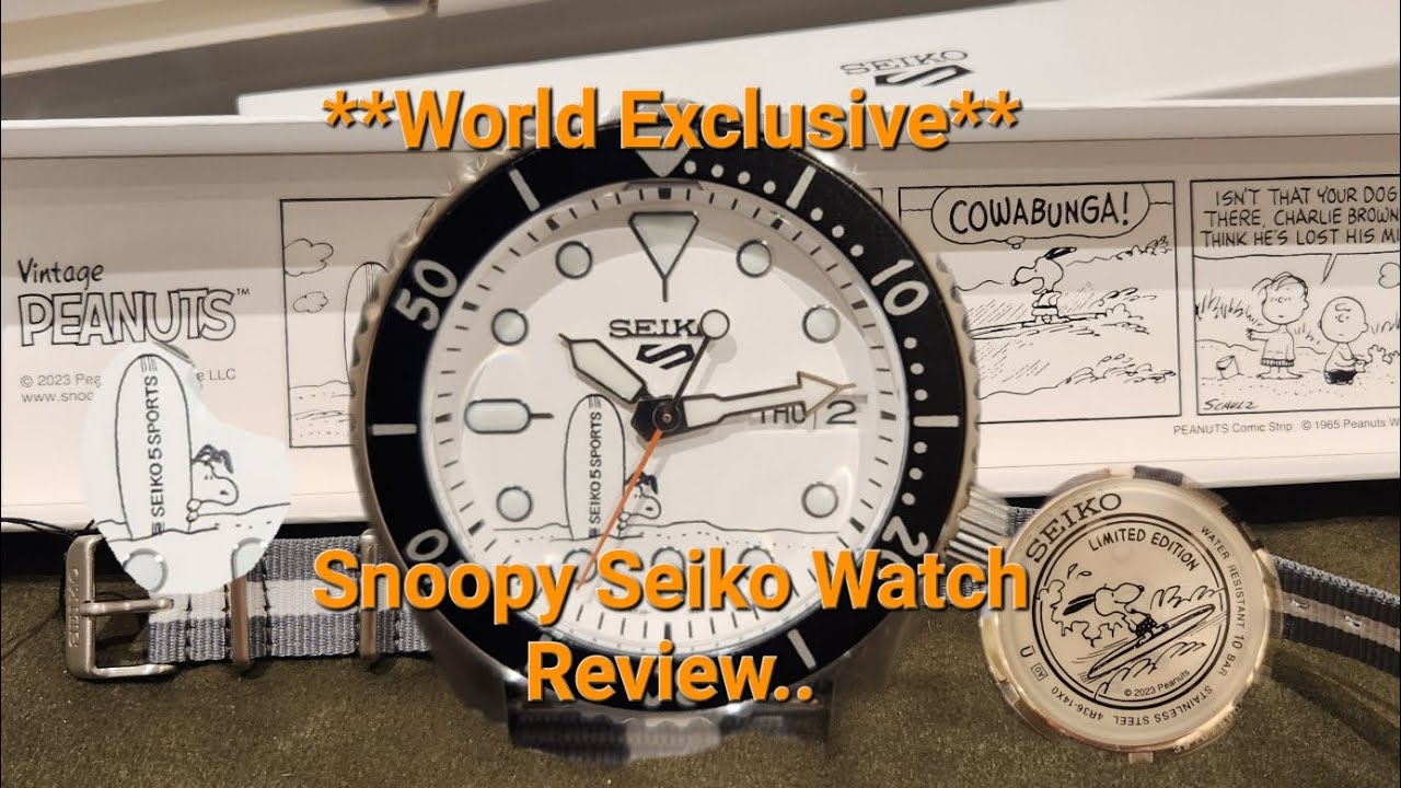 NEW Seiko 5 Sports 'Surfboard' Snoopy SRPK25K1. #seiko #rolex #watchfinders #watch #grandseiko #gold