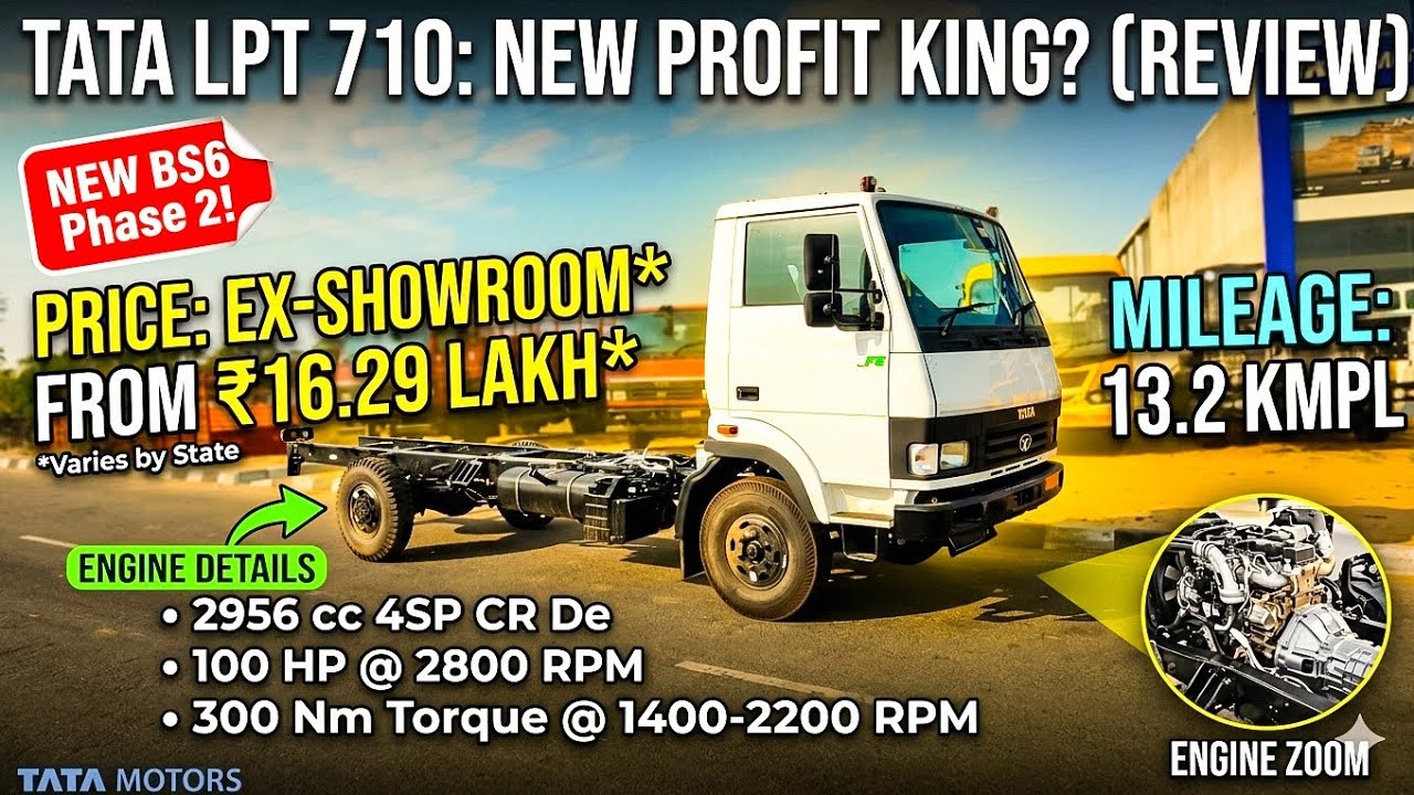 Tata LPT 710 cabin body chassis new 2026 ac cabin model 17ft Loadboady Review