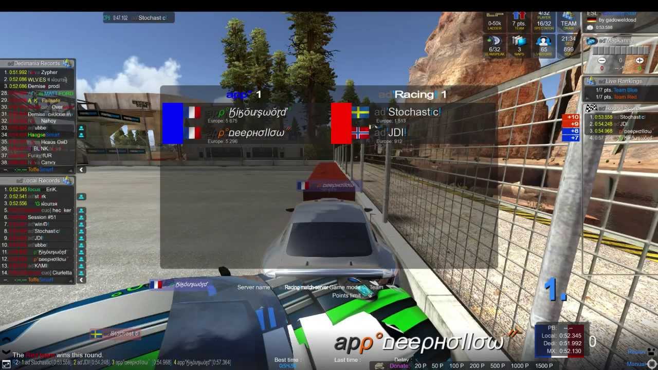 TrackMania 2 Canyon: ESL Match: adRacing! vs. App