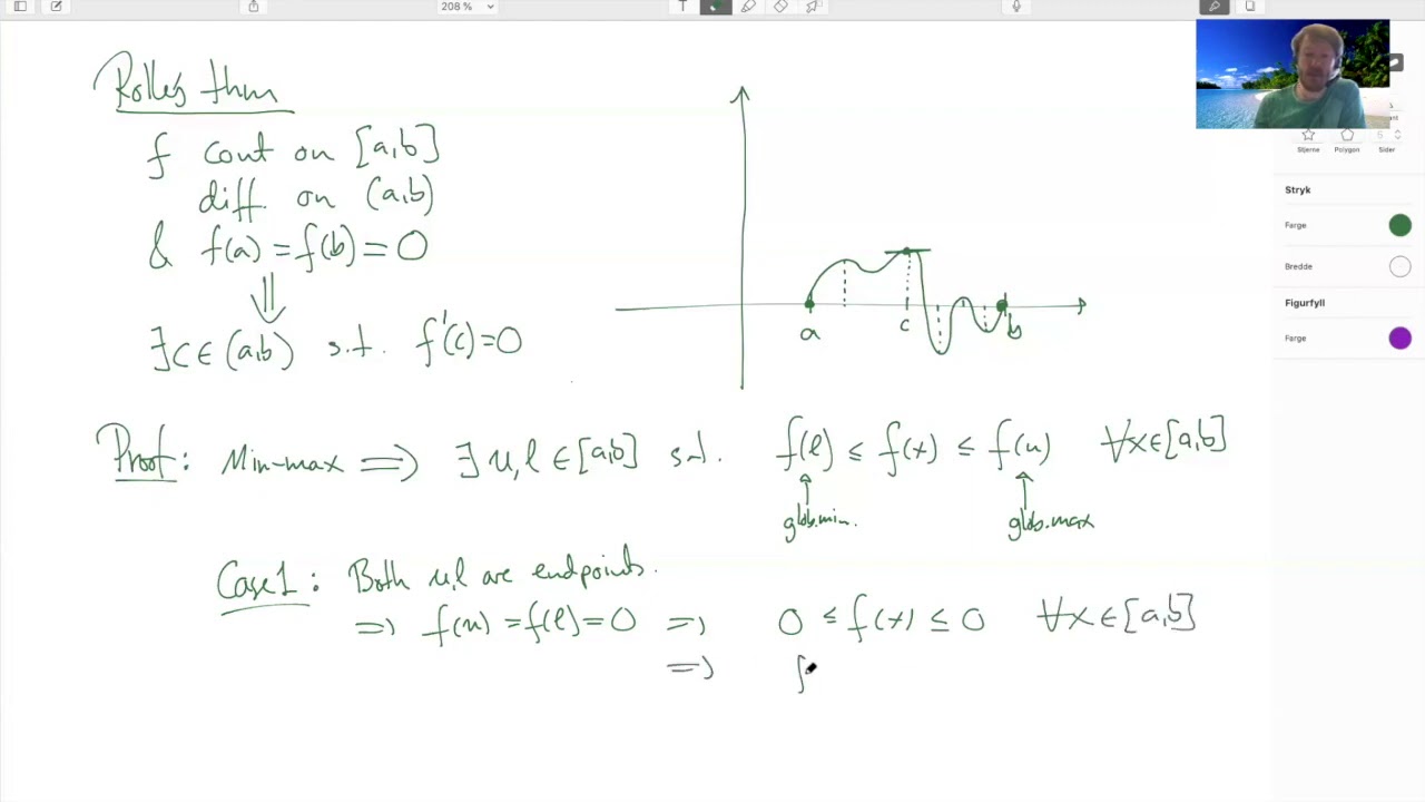 Proof of Rolle's theorem