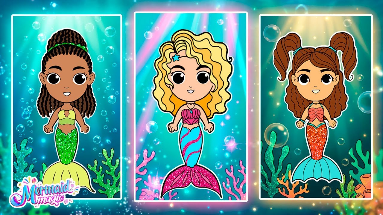 Come disegnare tutti i personaggi di MERMAID MAGIC 🧜‍♀️ Digital Art for Kids! 🎨