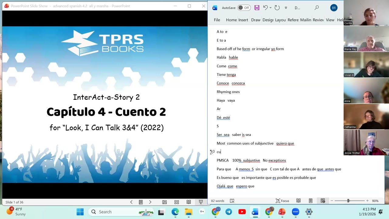 Spanish 3 - Lesson 4.3 -  Interact a story Marsha and Ali  - Day 1