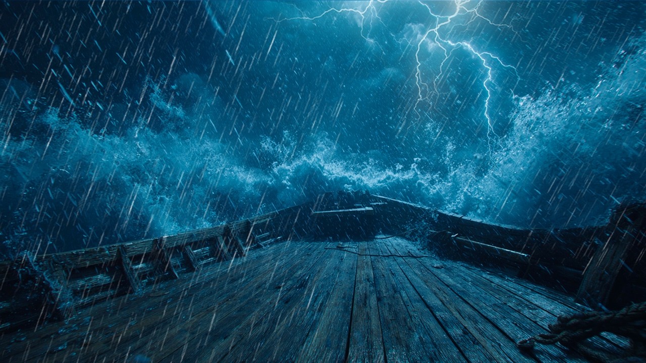 🌊🌧️ Sea Waves with Steady Rain Sounds | Sleep White Noise for Peace, Stress Relief & Rest 🌙