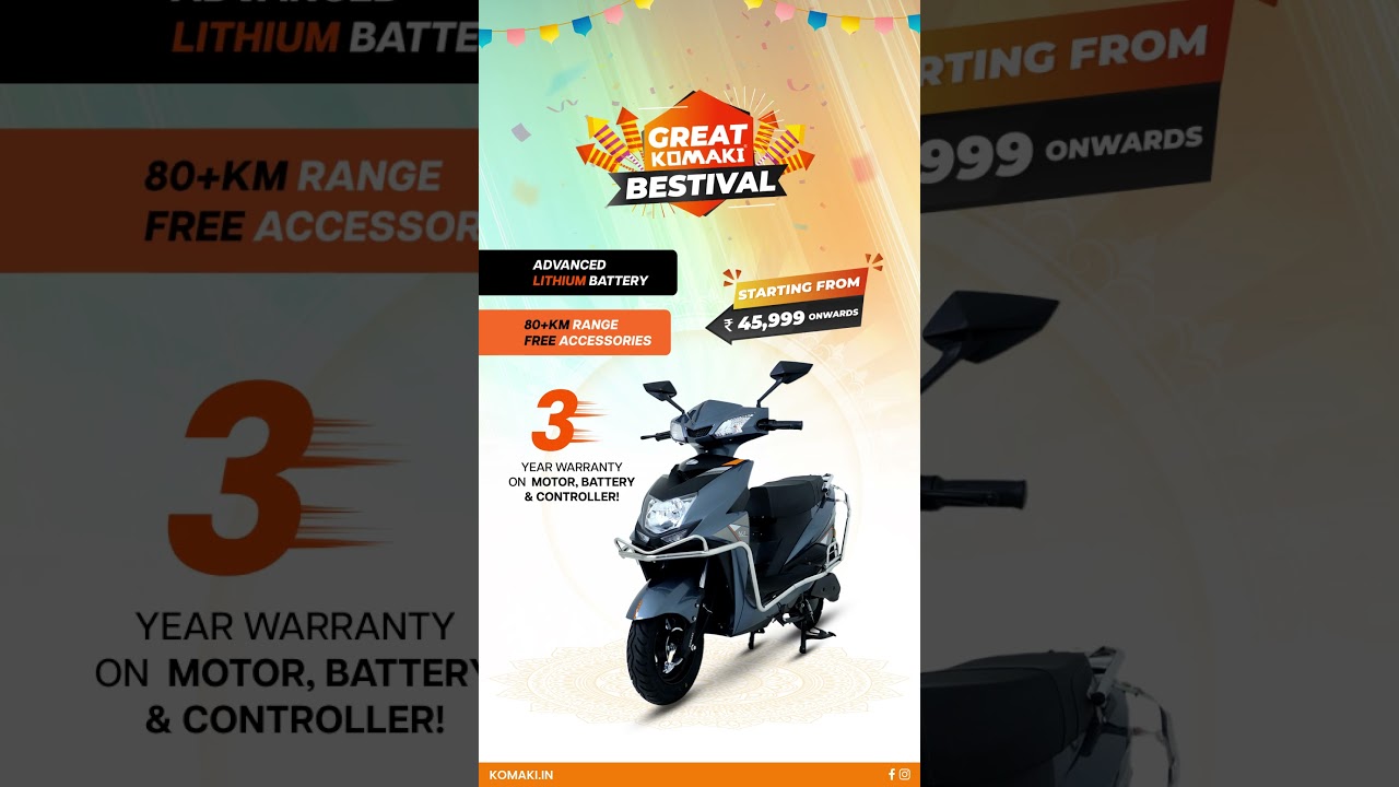 Komaki X-One Electric Scooter for ₹45,999 &ndash; Perfect for Festive Fun!