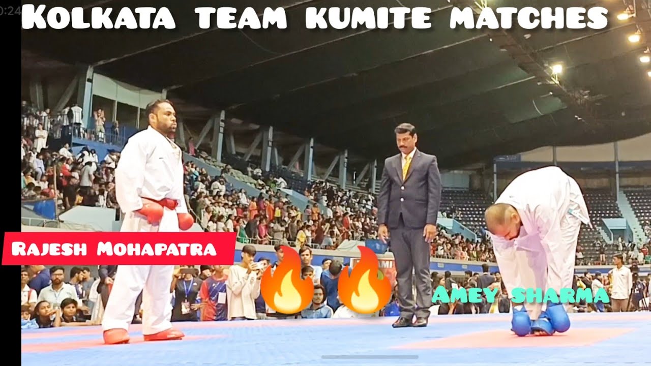 Rajesh.mohapatra🥊vs amey sharma🔵/team kumite matches #worldkarate #karate #fightingsport