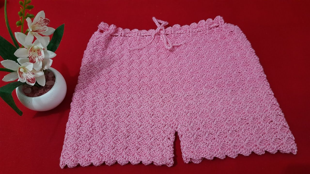 SHORT de CROCHÊ infantil para 1 ano