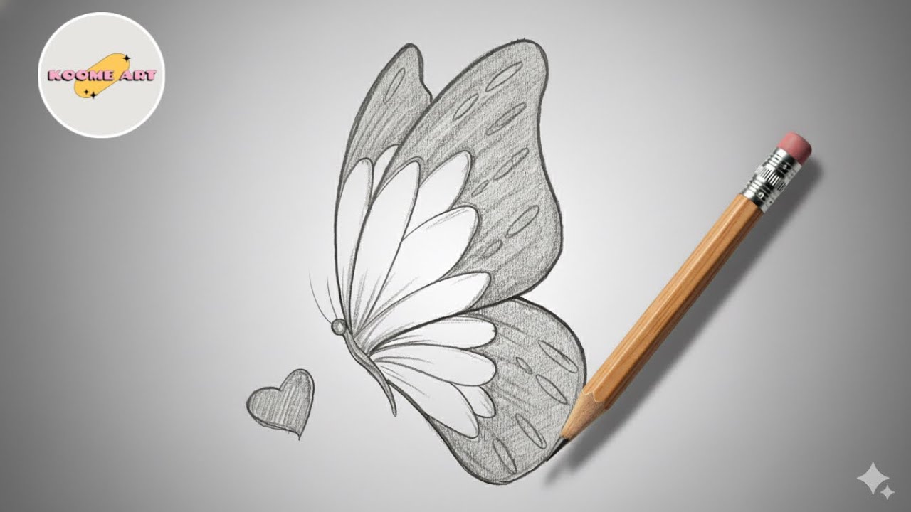 I will teach you draw a butterfly in a few steps | easy beautiful animal drawing 