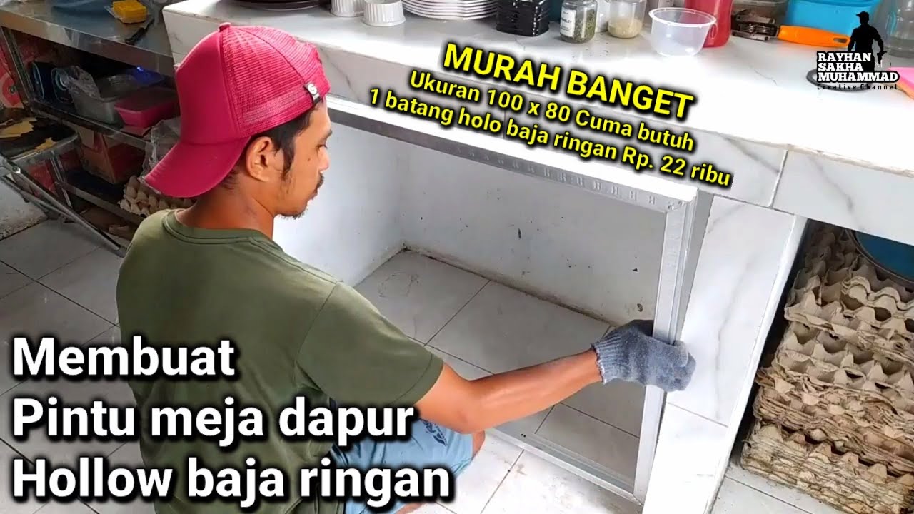 Tutorial lengkap cara membuat pintu meja kompor dari baja ringan