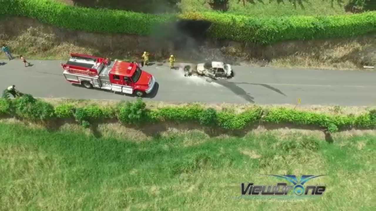 Filmaci&oacute;n a&eacute;rea Manizales - Incendio de Veh&iacute;culo - Viewdrone Colombia