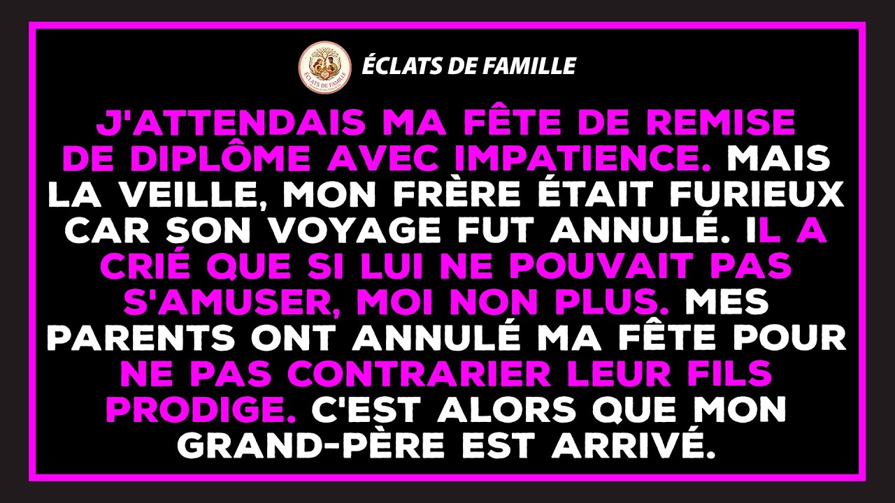 Mes parents annulent ma fête de diplôme pour un caprice de mon frère. Je pars sans un mot.