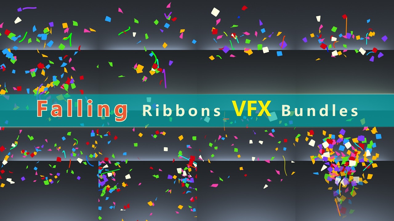 Falling Ribbons VFX Bundles #ribbons #streamers #festive #celebratory    #confetti #ceremony