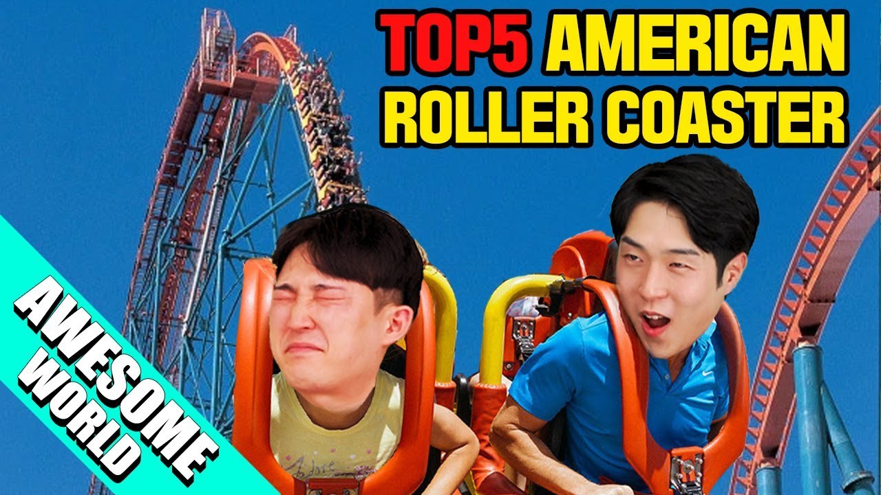 KOREAN DUDES REACT TO THE 'INSANE' ROLLER COASTERS IN THE US!!! TOP5