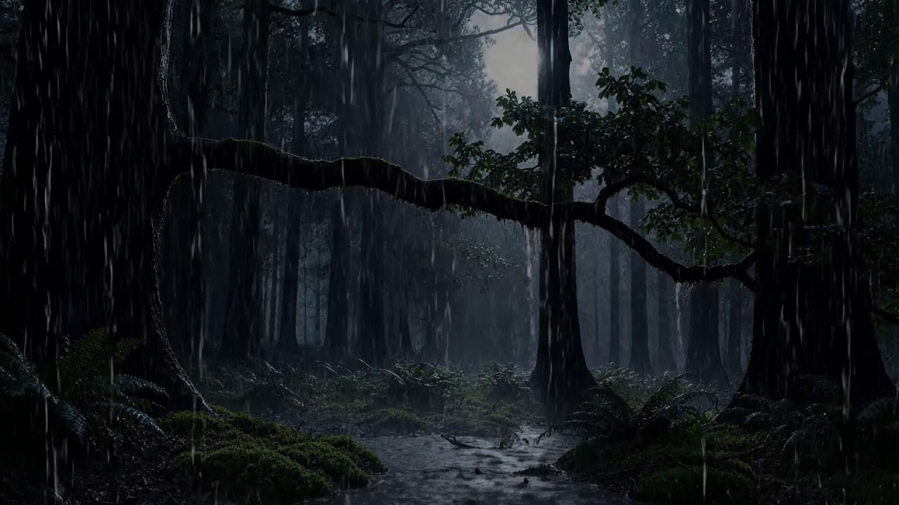 Rain and Thunder at Night for Deep Sleep, Calm Thoughts, and Emotional Balance for Mind Relaxat