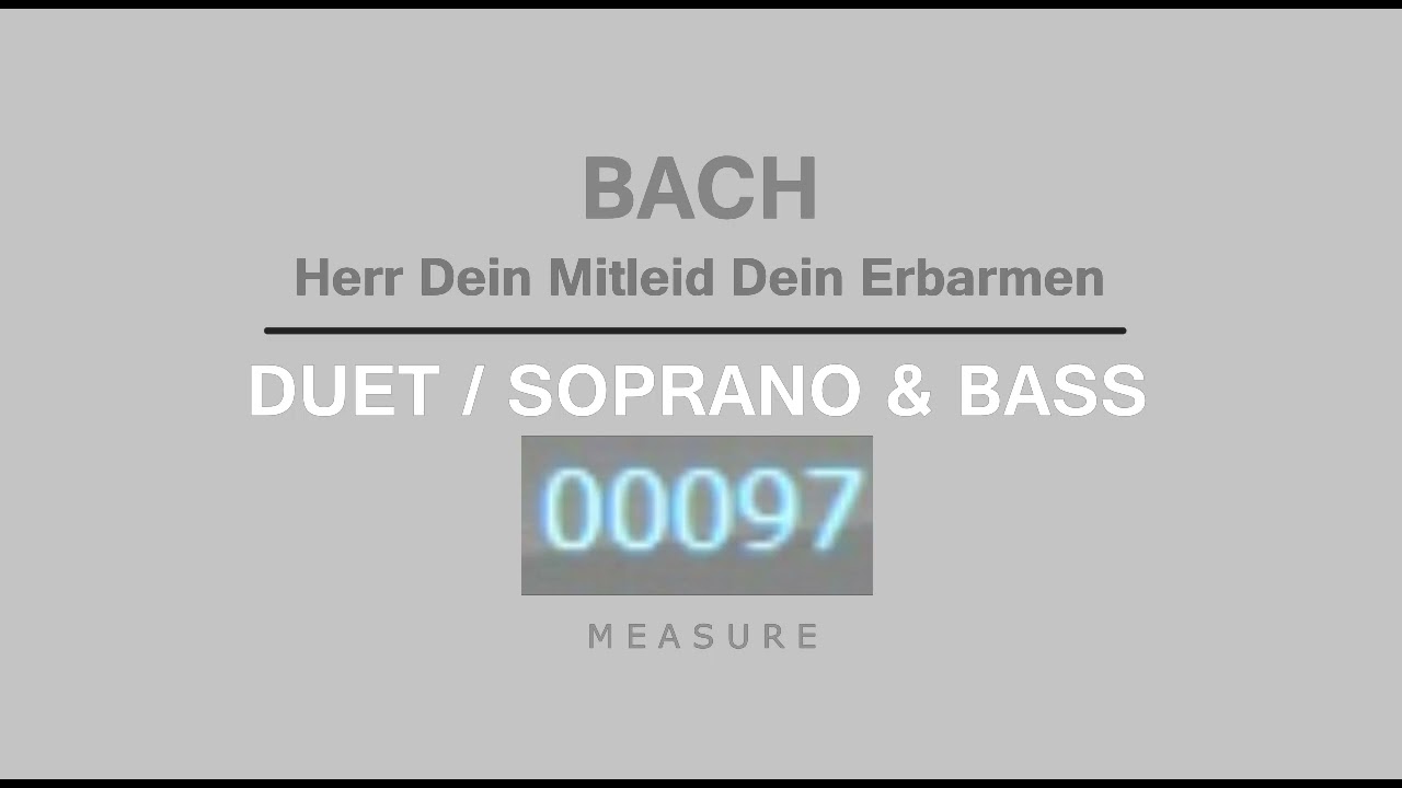 BACH: Herr Dein Mitleid Dein Erbarmen [DUET - SOPRANO / BASS]