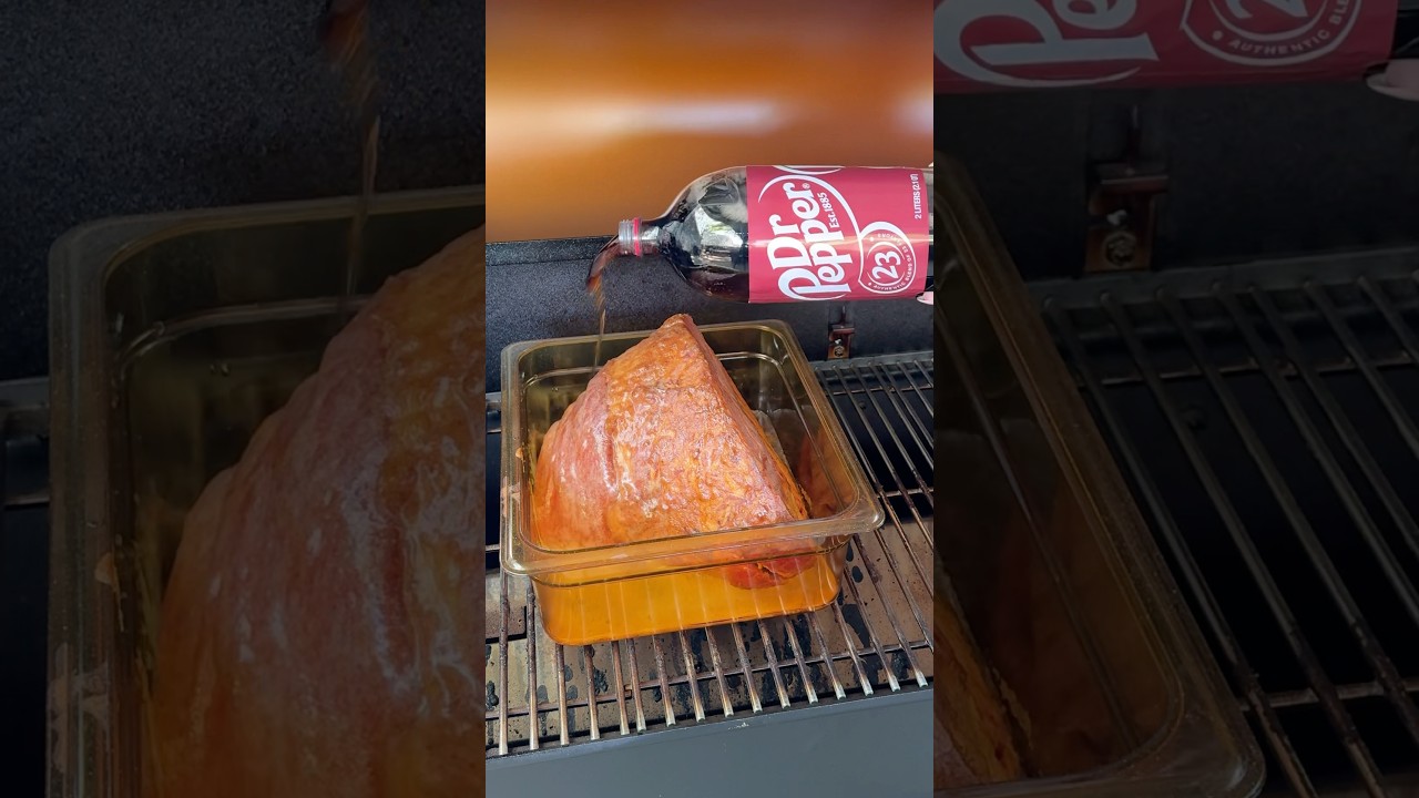 Would you try this Dr. Pepper Smoked Ham?? #bbq #shorts #smokedham