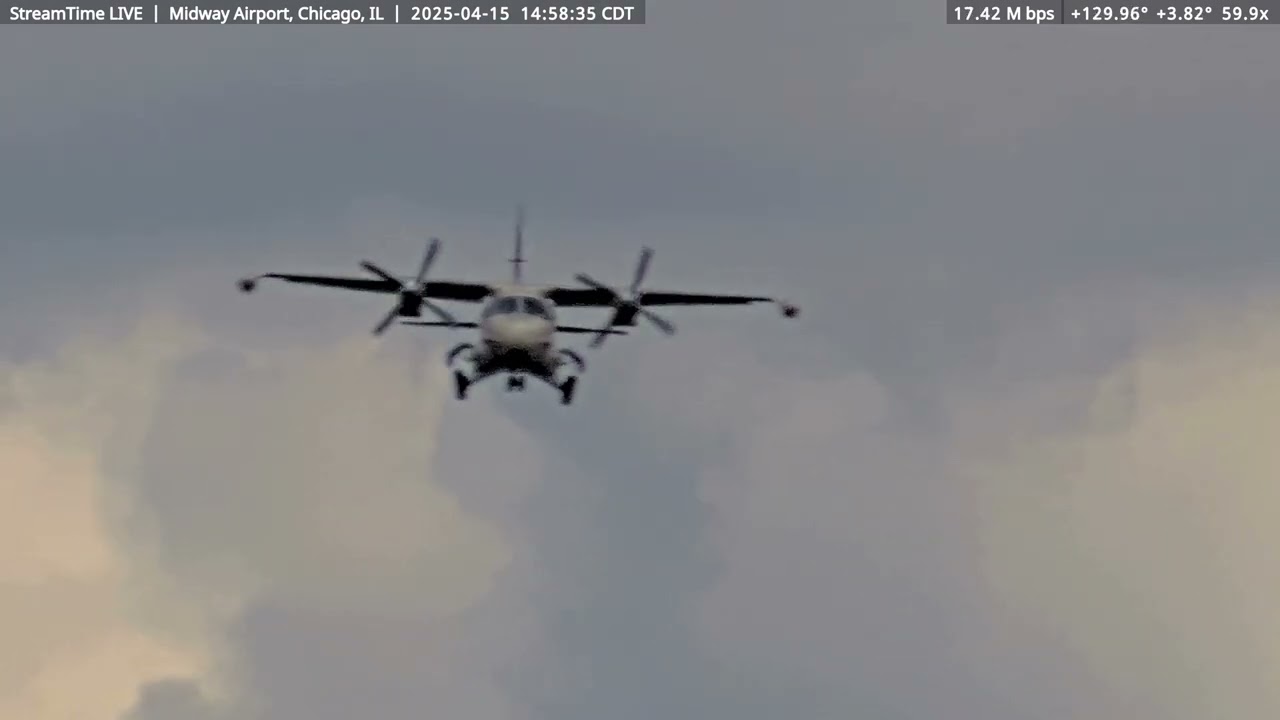 Midway Airport Chicago Mitsubishi Mu 2B 60 landing on a very windy Apr 15th, 2025