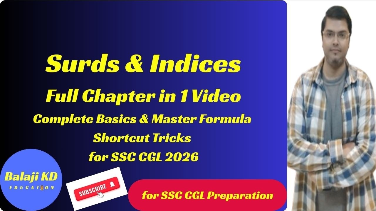 Surds and Indices Full Chapter in 1 Video | Complete Basics & Master Formula Tricks for SSC CGL 2026