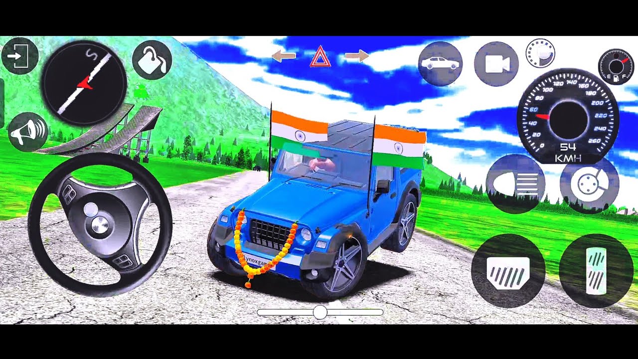 Modified Mahindra Thar 😈 Blue Thar 🇮🇳 High Speed Ramp Jump | Gadi Wala Game Car Game Android 2026
