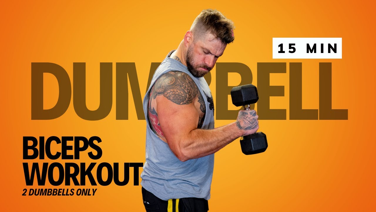 15 Min BURNING Biceps Workout | 2 dumbbells only
