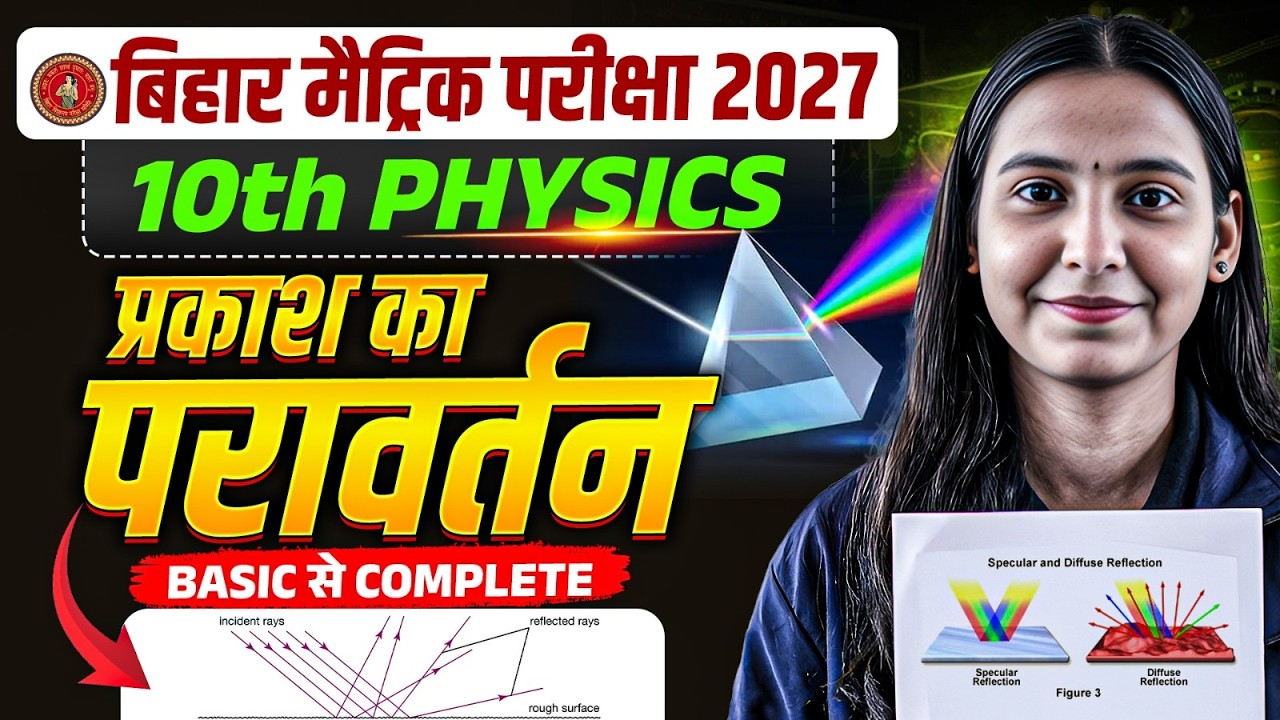 प्रकाश का परावर्तन 🔥 | 10th Physics Chapter 1 Bihar Board | Matric Exam 2027 | Nidhi Ma'am