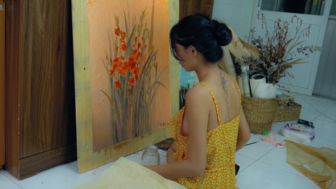 Art & Solitude | Young Girl Painting Indoors on a Rainy Day