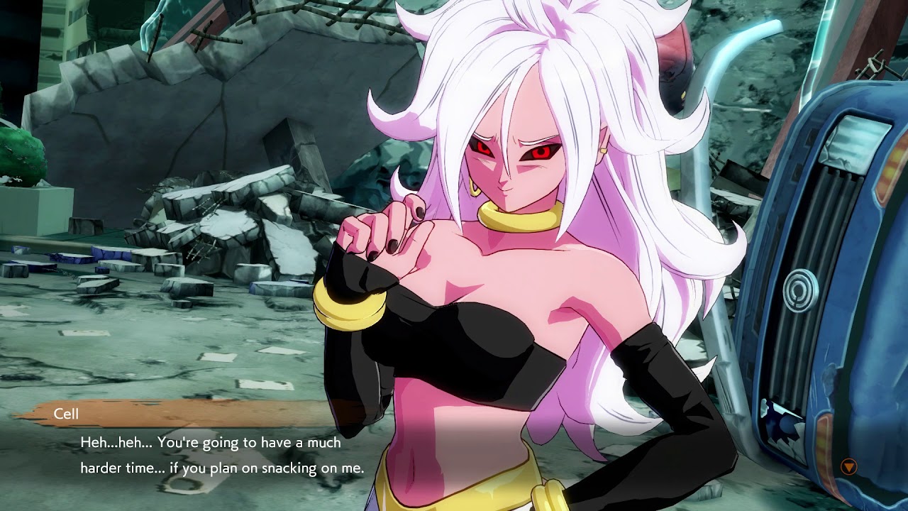 Dragon Ball FighterZ - Android 21 eats Nappa and Cell