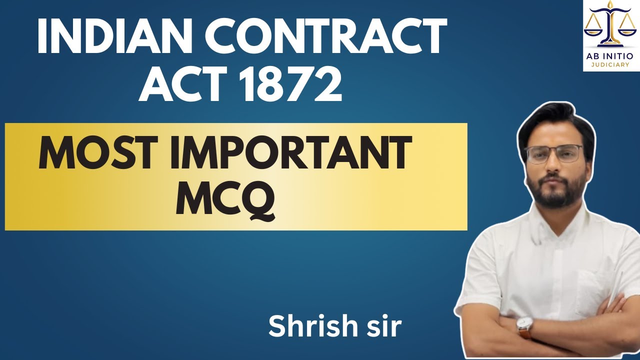 Contract Act MCQs || BY-Shirish Sir || #abinitiojudiciary