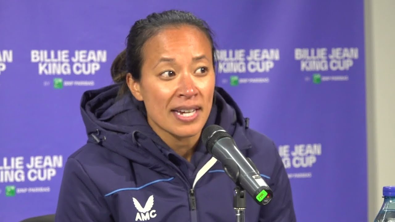 Anne Keothavong, Harriet Dart and Katie Swan speak at BJK Cup after Raducanu defeat