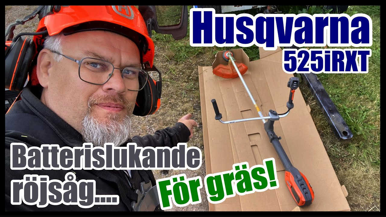 Husqvarna 525iRXT, en batterislukande trimmer, som kallas röjsåg, fast bara är för gräs.