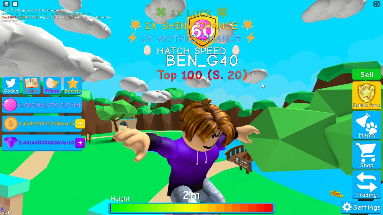 Top 60th Bubbler in the Game! (Bubble Gum Simulator BGS Roblox)