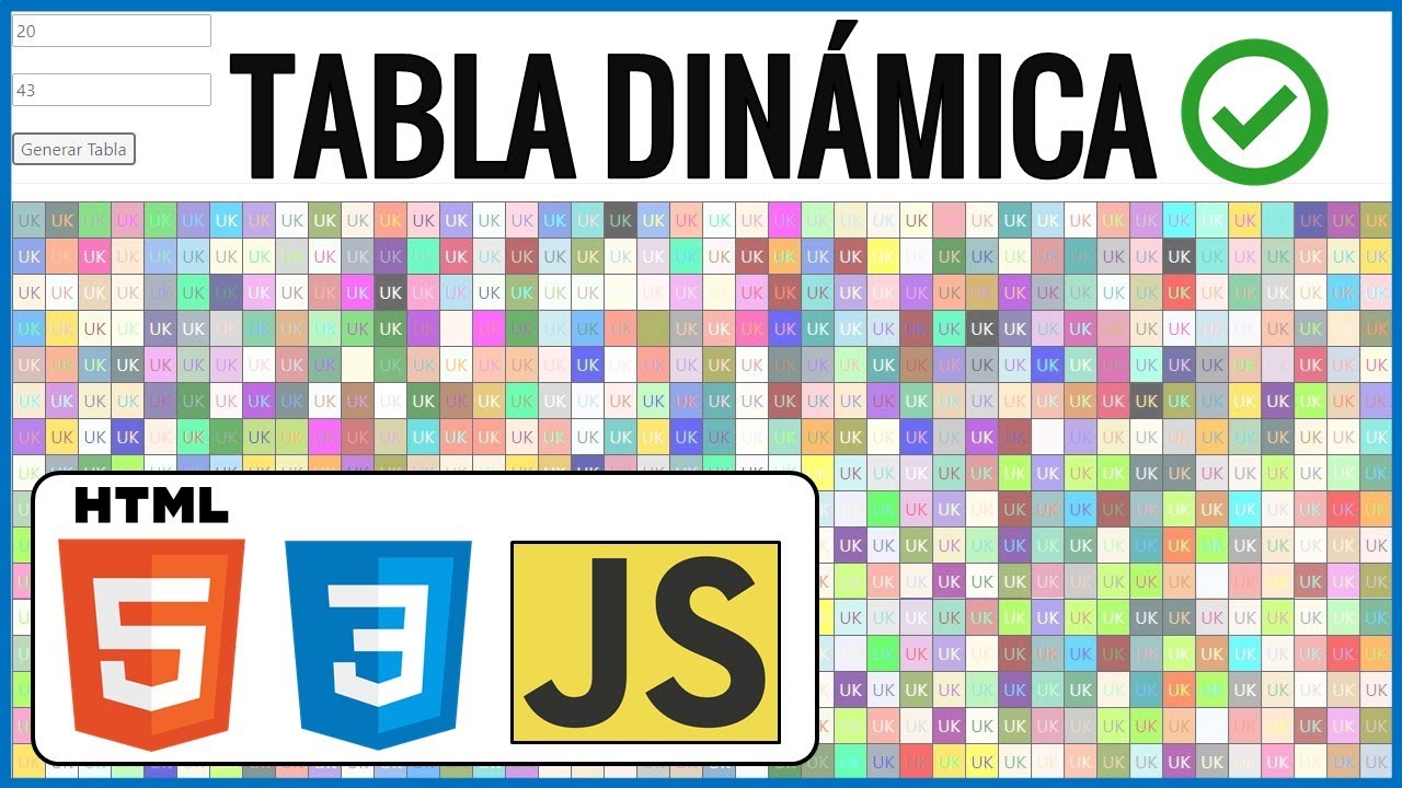 Generar TABLA DINÁMICA Con JavaScript 🌐 ( HTML + CSS + JAVASCRIPT ) ✅
