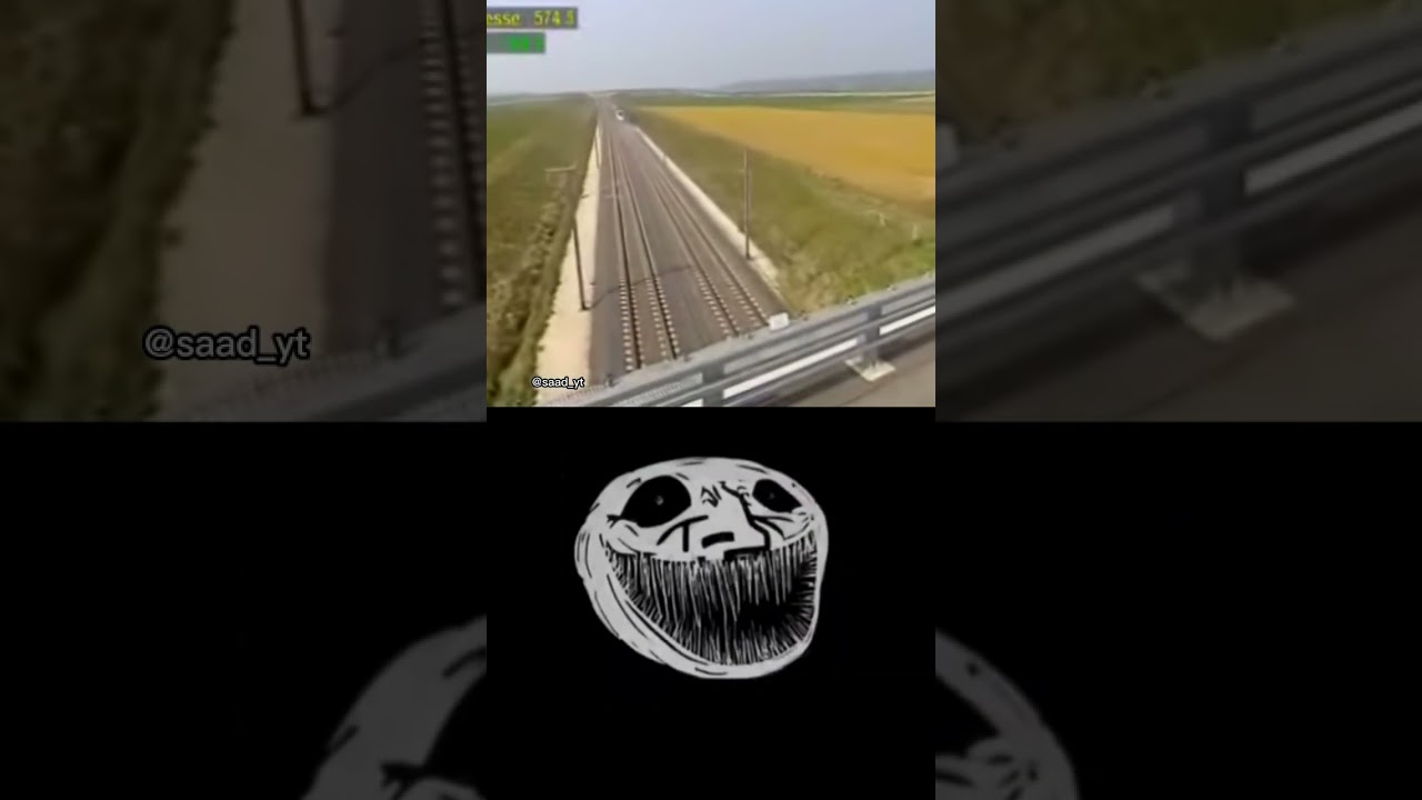 Fastest train Must watch | Troll face meme #short