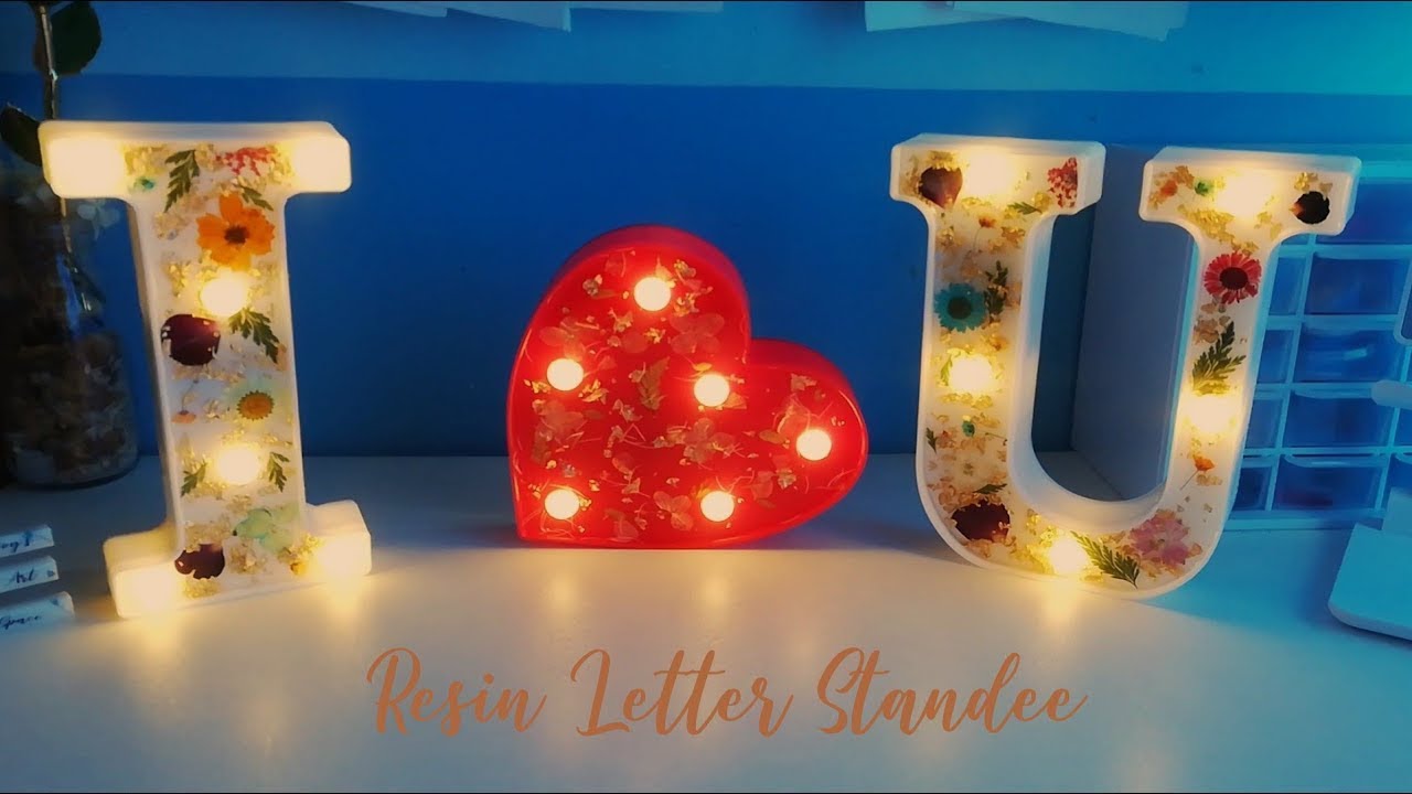 Resin Letter Standee • Valentine Gifts •  Epoxy resin art • resin crafts • epoxy resin diy