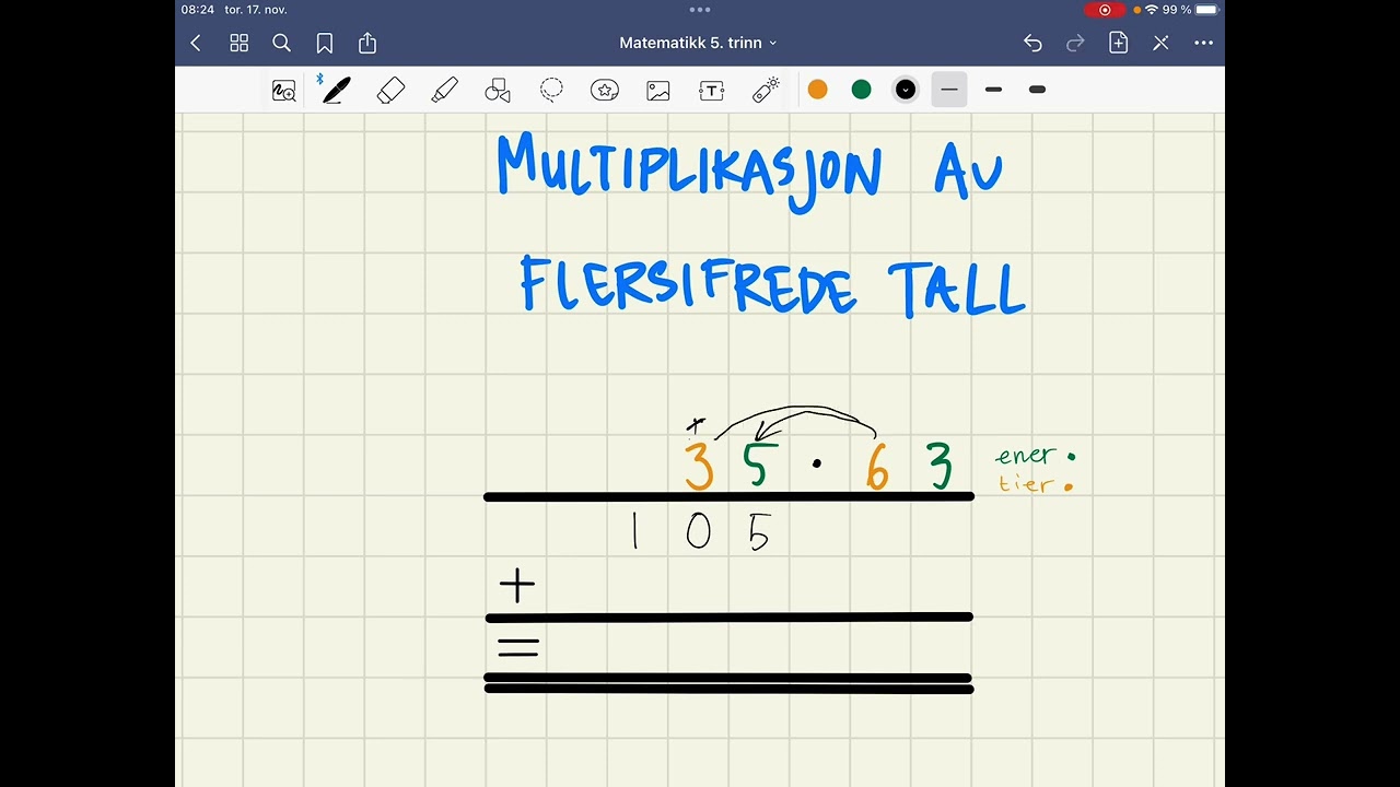 Multiplikasjon av flersifrede tall