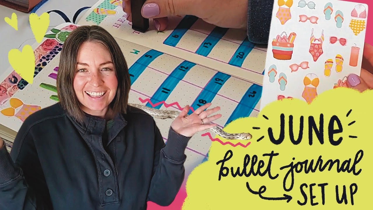 June Bullet Journal Monthly Calendar | Create a spread and chat with me about summer bodies