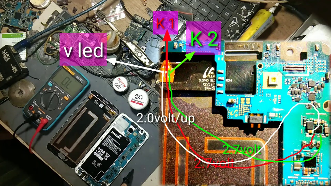 Menangani ic led samsung G610f /J7prime 100%tested