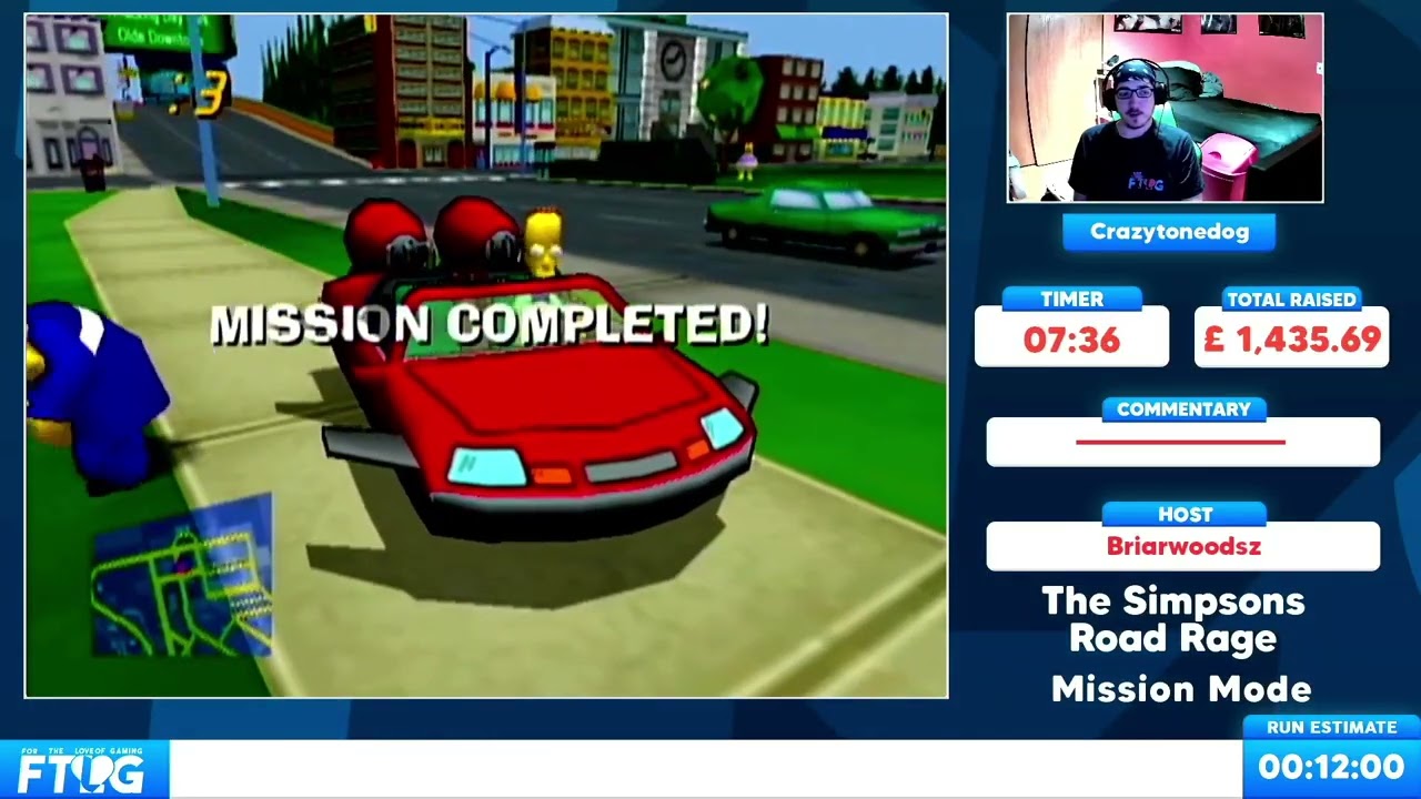 The Simpsons: Road Rage (Mission Mode) in 12:32 by crazytonedog | FTLGMarathon January 2022 | #Haven
