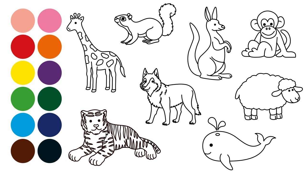 ANIMALES MAMIFEROS 1 dibujar y colorear para niños - Dibujar animales con Strauss