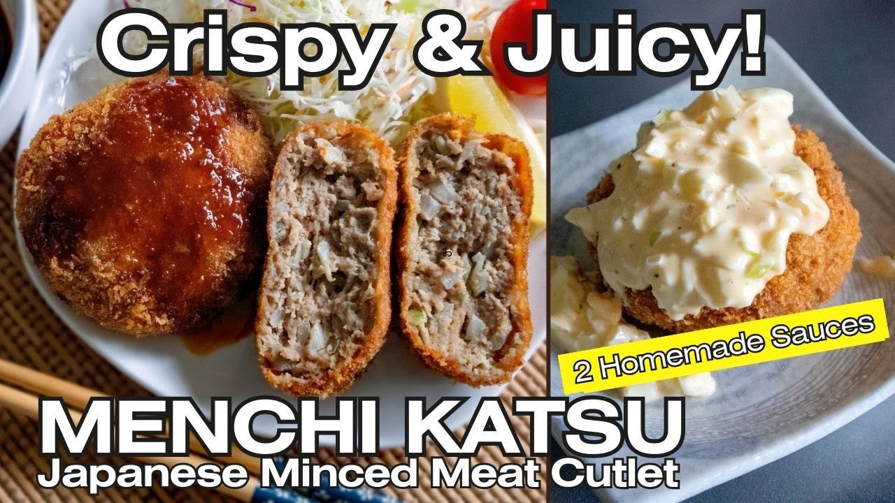 Menchi Katsu | Crispy & Juicy Double Sauce Japanese Cutlet!