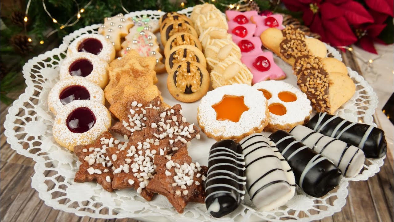 1 Teig 10 Plätzchen / Bunter Plätzchenteller / Weihnachtsplätzchen backen / Plätzchen Rezepte